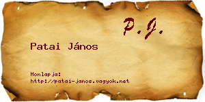 Patai János névjegykártya